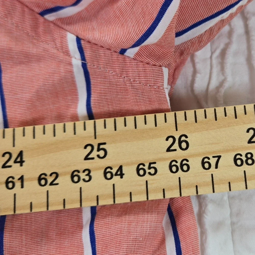 Banana Republic Mens XXL Long Sleeve Dress Shirt Salmon Striped Standard Fit